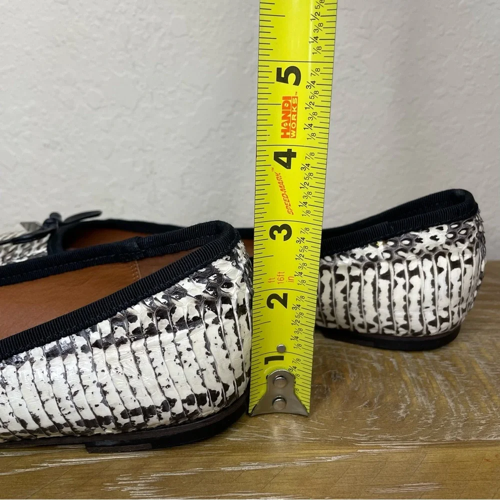 Coach Lola Ballet Black and White Snakeskin Flats Size 7